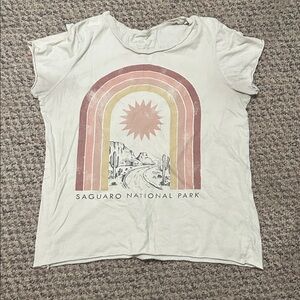 Grayson Threads Cream and Pink Saguaro Tee